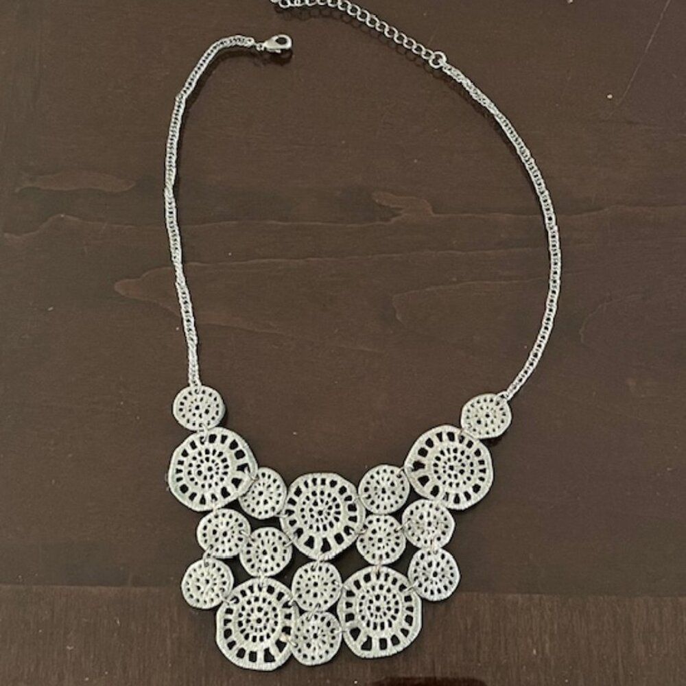 URBAN OUTFITTERS silver coin statement necklace